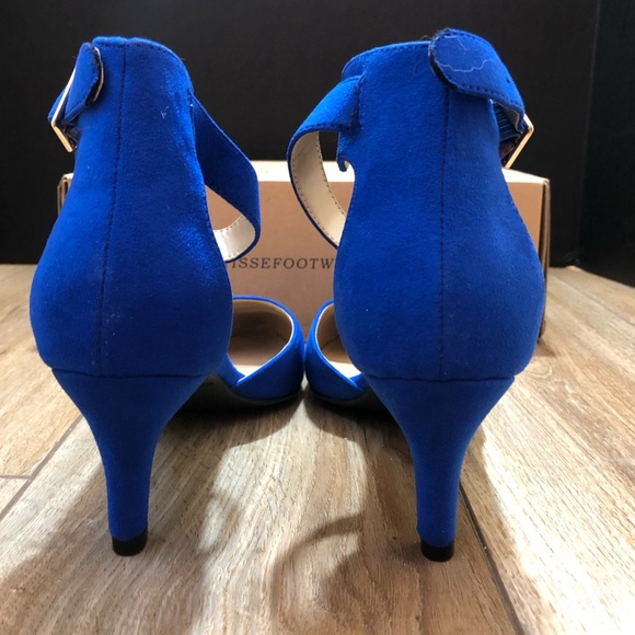 Dream Paris Lowpointed Low Heel Dress Pump Shoes Blue Size 10 - Picture 2 of 10